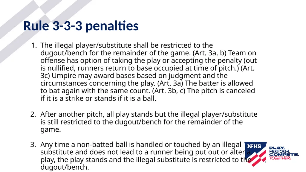 2025-26 NFHS Softball Substituting, Lineup - slide 23 of 43