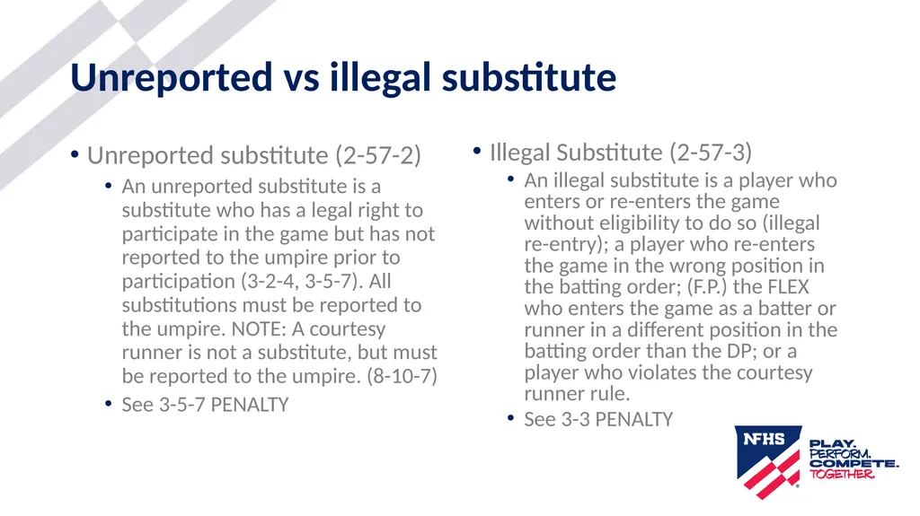 2025-26 NFHS Softball Substituting, Lineup - slide 24 of 43