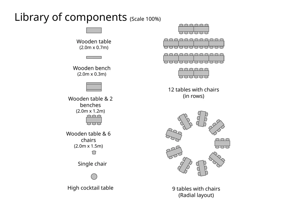 Tipi Layout Examples 9 tables with benches (Radial - slide 3 of 19