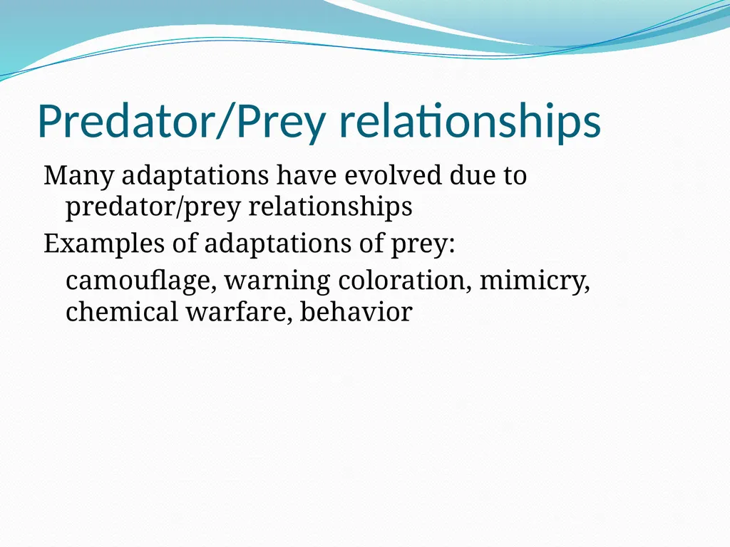 Species Interactions Chapter 8, Sections 2 - slide 17 of 37