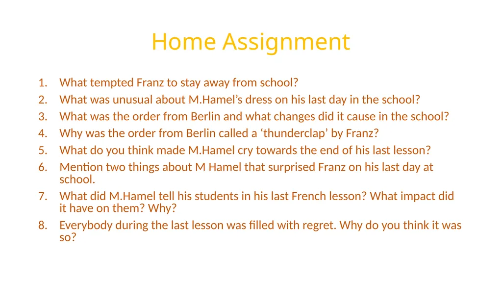 The Last Lesson By Alphonso Daudet Class 12 - slide 10 of 10