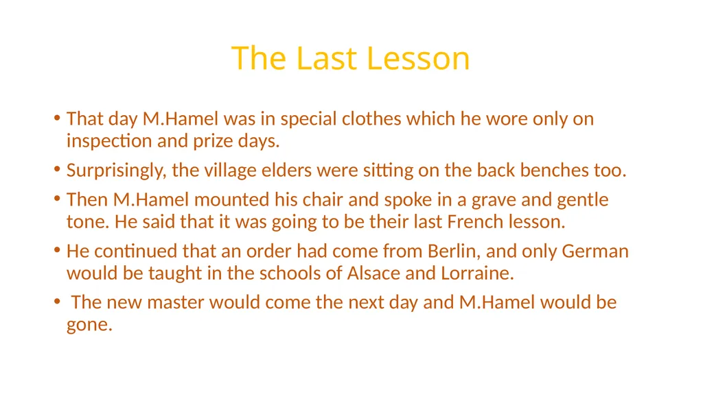 The Last Lesson By Alphonso Daudet Class 12 - slide 6 of 10