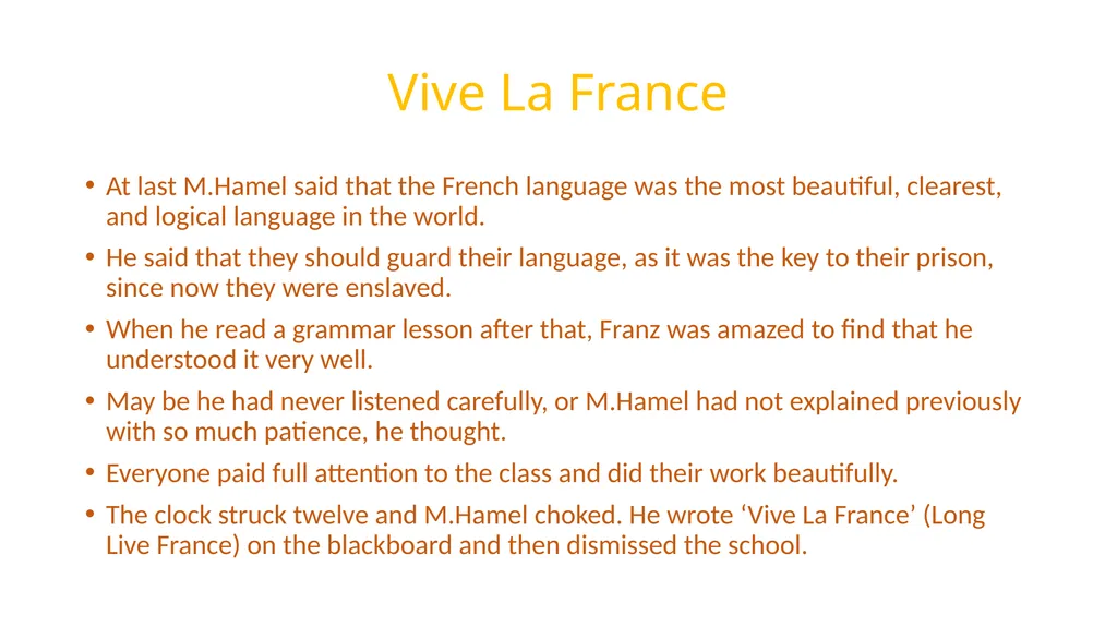 The Last Lesson By Alphonso Daudet Class 12 - slide 9 of 10