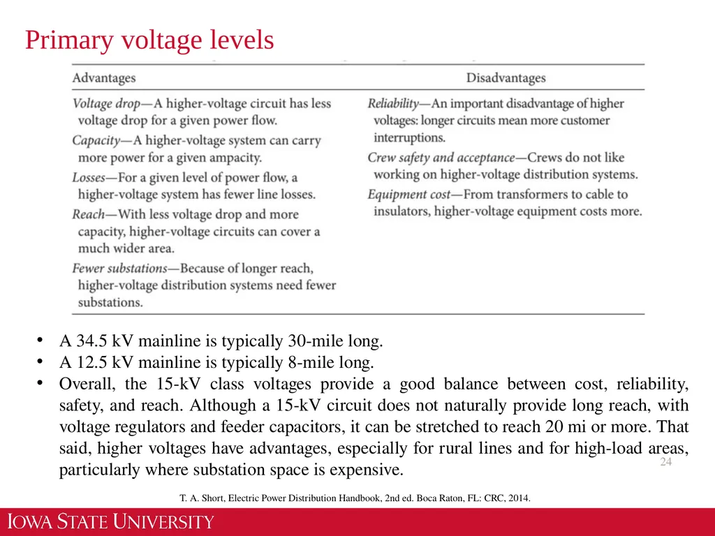 EE 455 Introduction to Energy Distribution Systems - slide 24 of 48