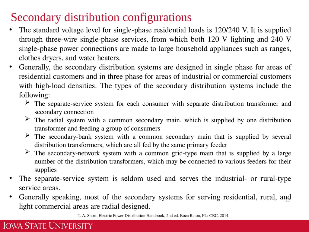 EE 455 Introduction to Energy Distribution Systems - slide 25 of 48