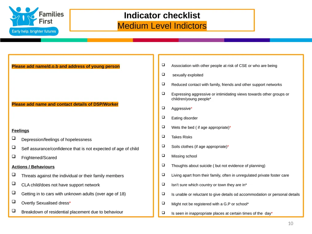 1 Part One: Screening Tool Practitioner toolkit to - slide 10 of 26