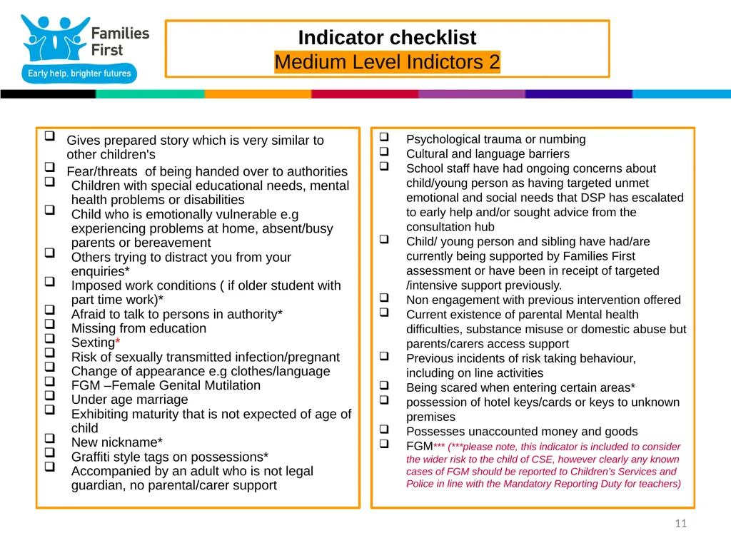 1 Part One: Screening Tool Practitioner toolkit to - slide 11 of 26