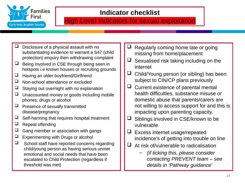 1 Part One: Screening Tool Practitioner toolkit to - slide 14 of 26