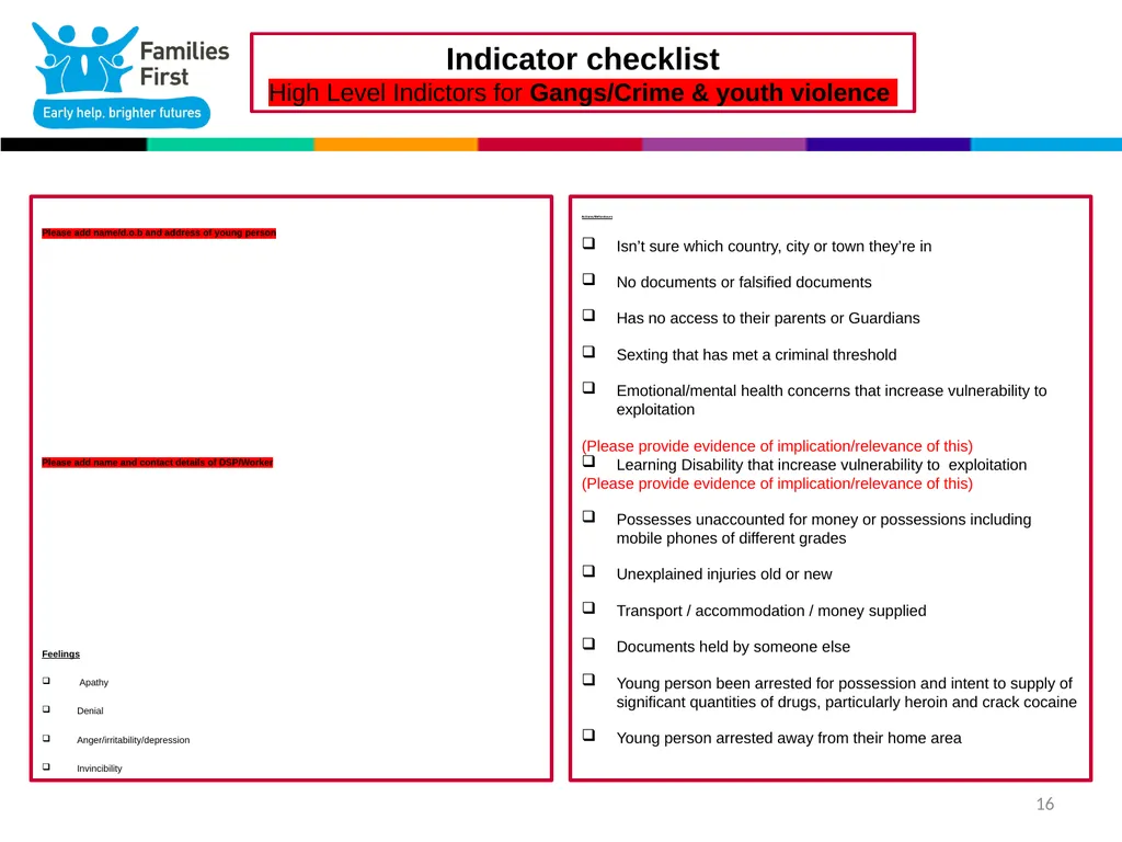 1 Part One: Screening Tool Practitioner toolkit to - slide 16 of 26