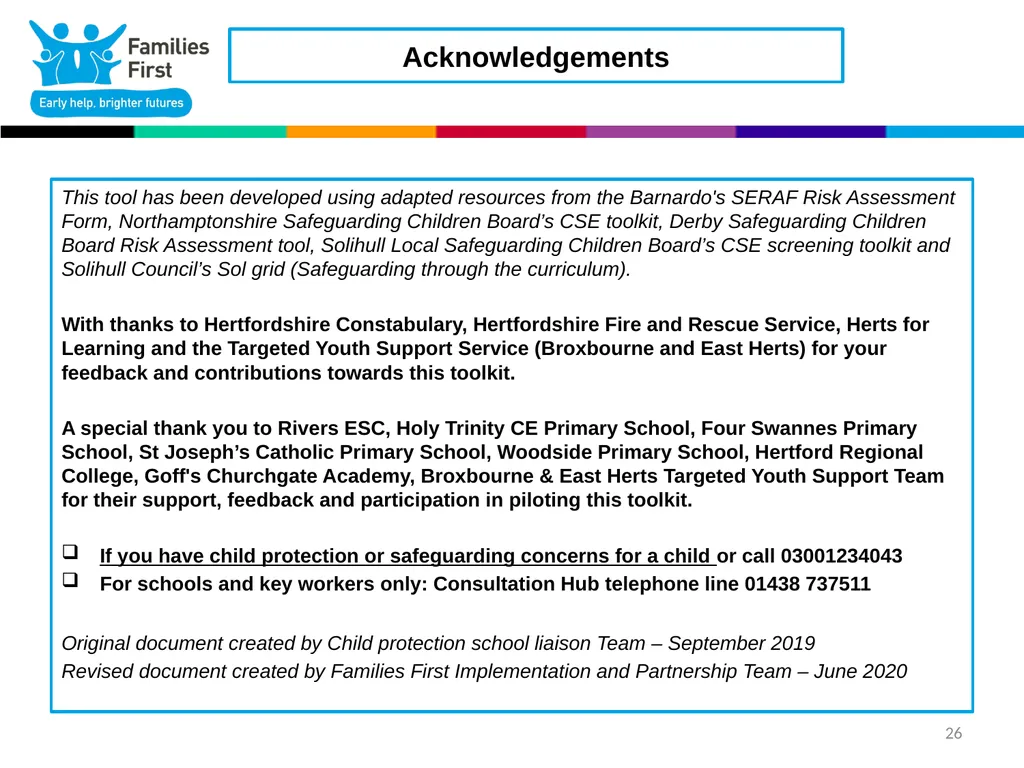 1 Part One: Screening Tool Practitioner toolkit to - slide 26 of 26