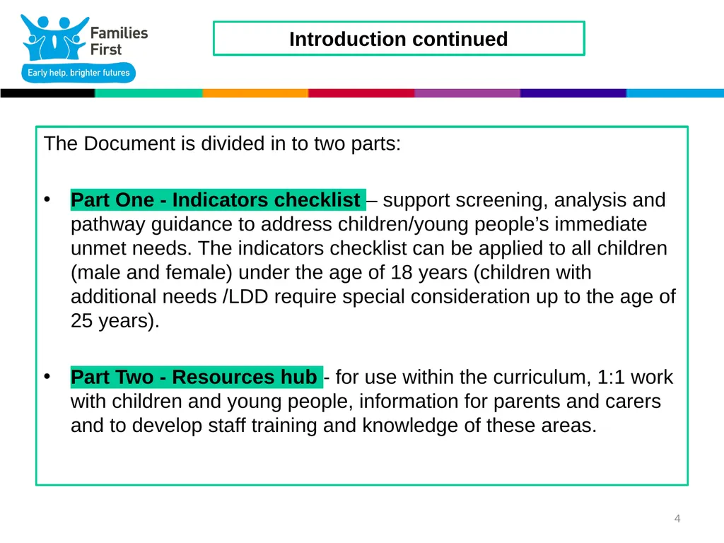 1 Part One: Screening Tool Practitioner toolkit to - slide 4 of 26