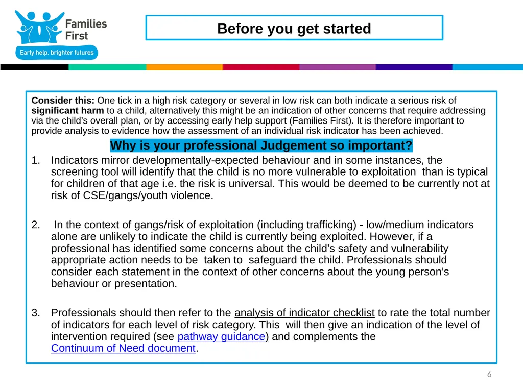 1 Part One: Screening Tool Practitioner toolkit to - slide 6 of 26