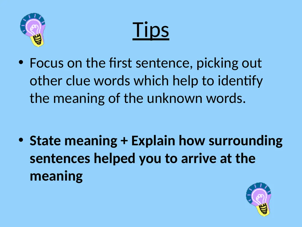 Learning Intentions to understand unfamiliar words - slide 27 of 67