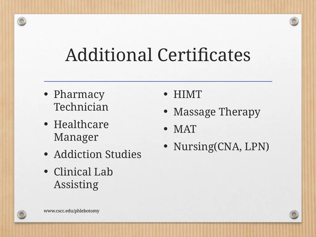 PHLEBOTOMY PROGRAM ON-LINE INFORMATION SESSION - slide 44 of 49