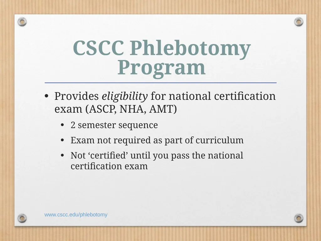 PHLEBOTOMY PROGRAM ON-LINE INFORMATION SESSION - slide 5 of 49