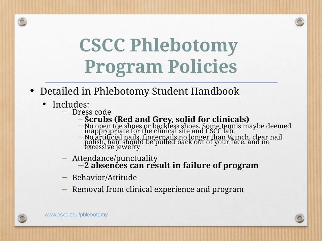 PHLEBOTOMY PROGRAM ON-LINE INFORMATION SESSION - slide 40 of 49