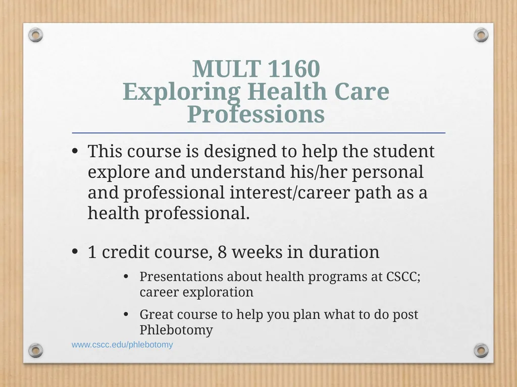 PHLEBOTOMY PROGRAM ON-LINE INFORMATION SESSION - slide 32 of 49