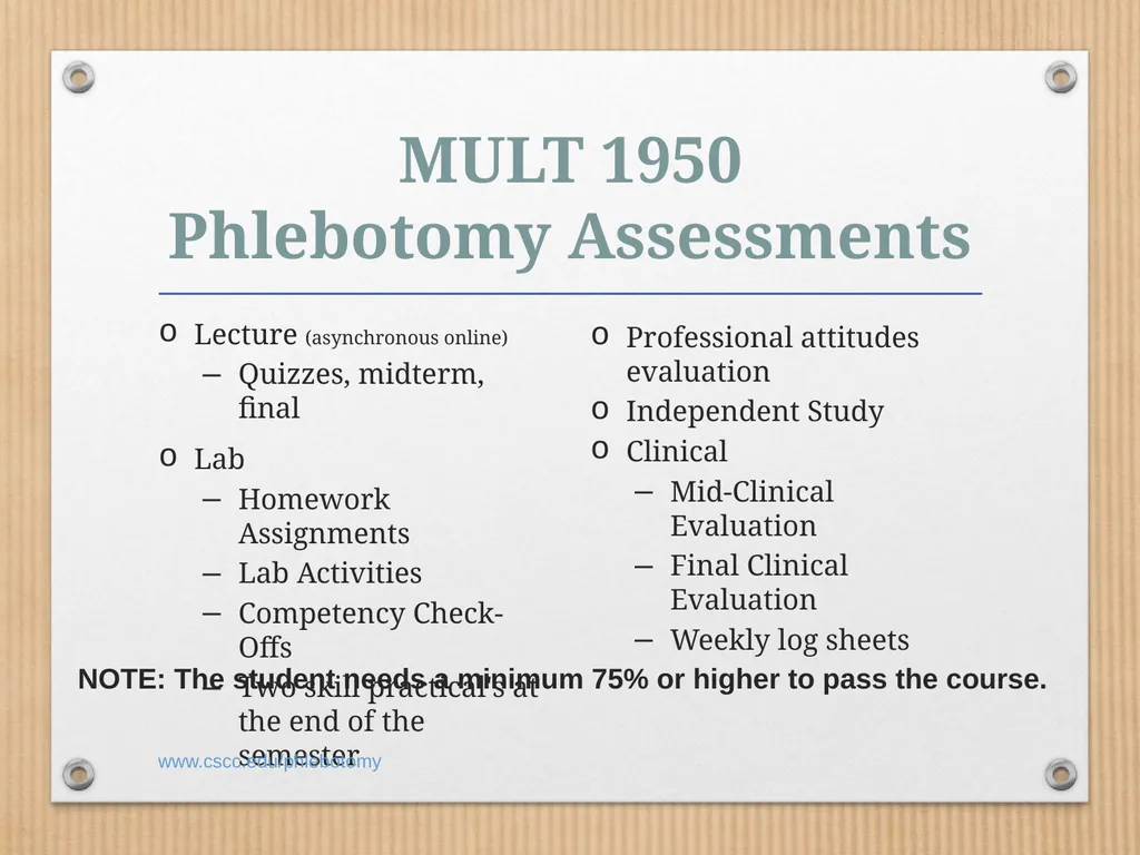 PHLEBOTOMY PROGRAM ON-LINE INFORMATION SESSION - slide 27 of 49