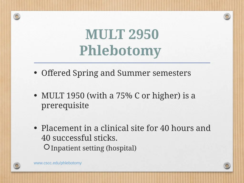 PHLEBOTOMY PROGRAM ON-LINE INFORMATION SESSION - slide 30 of 49