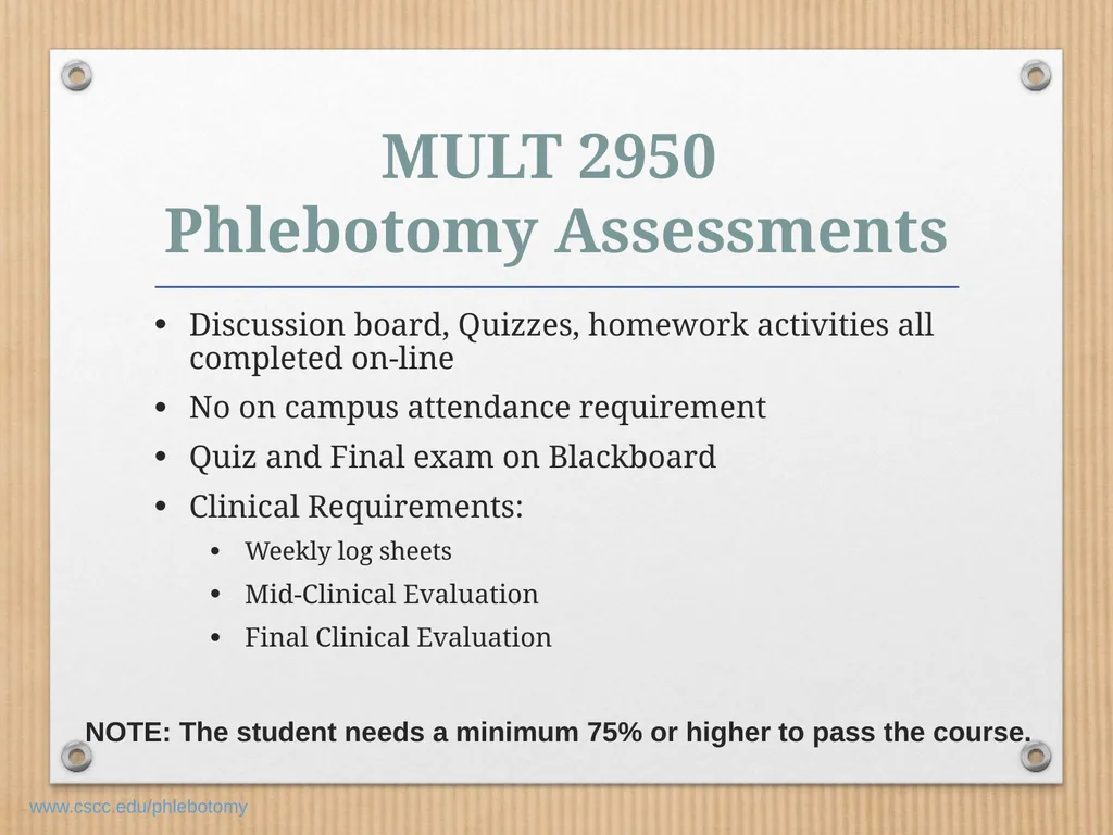 PHLEBOTOMY PROGRAM ON-LINE INFORMATION SESSION - slide 31 of 49