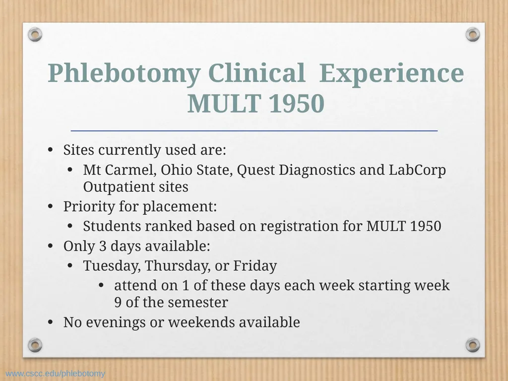 PHLEBOTOMY PROGRAM ON-LINE INFORMATION SESSION - slide 35 of 49