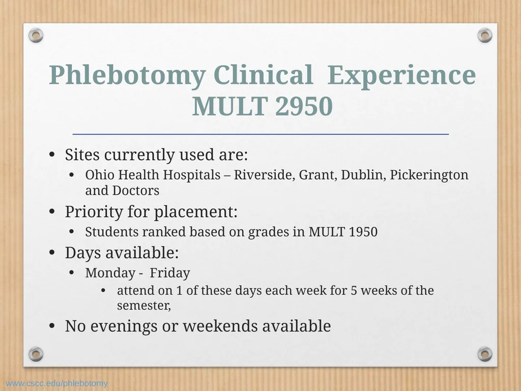 PHLEBOTOMY PROGRAM ON-LINE INFORMATION SESSION - slide 37 of 49