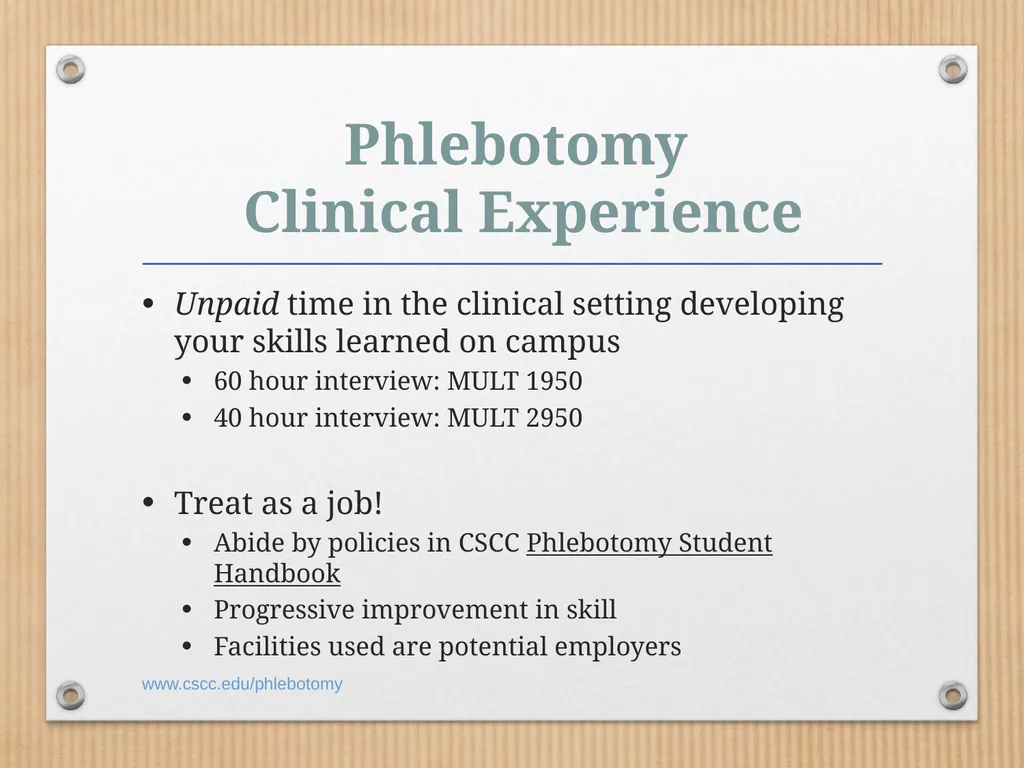 PHLEBOTOMY PROGRAM ON-LINE INFORMATION SESSION - slide 34 of 49