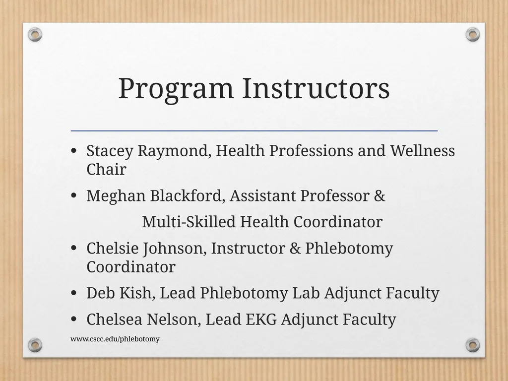 PHLEBOTOMY PROGRAM ON-LINE INFORMATION SESSION - slide 2 of 49