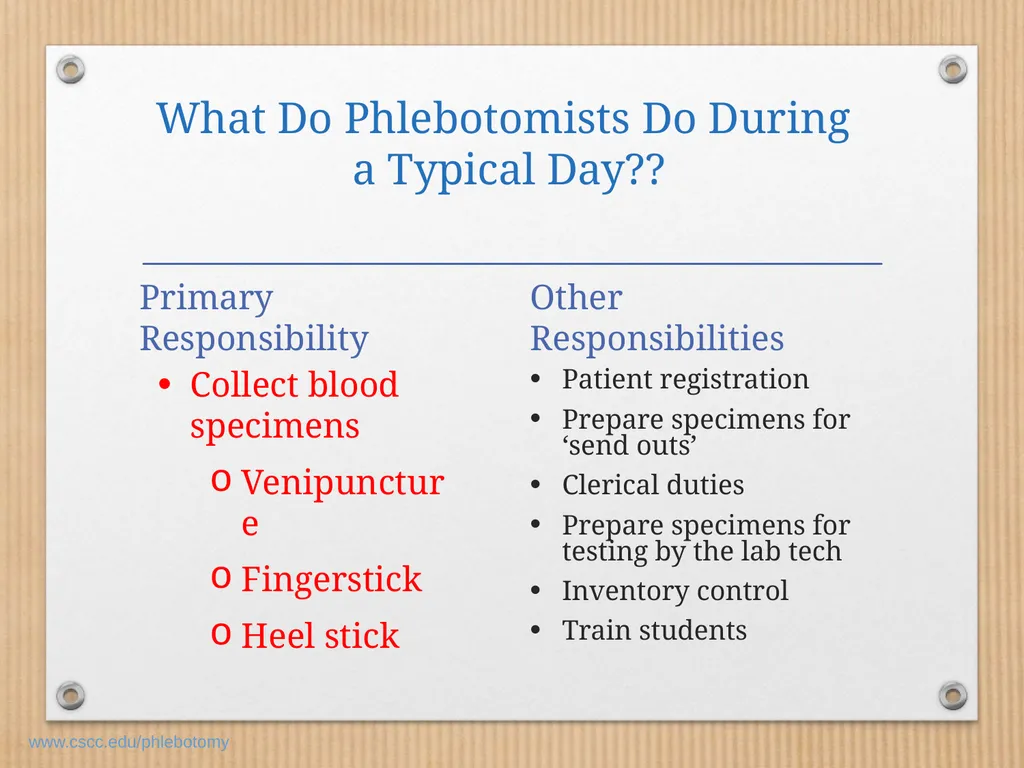 PHLEBOTOMY PROGRAM ON-LINE INFORMATION SESSION - slide 6 of 49