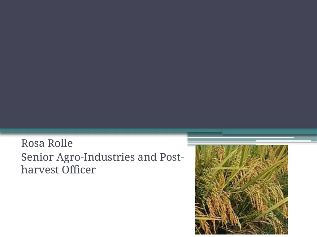Post-harvest Losses, Technology, and Value - slide 1 of 16