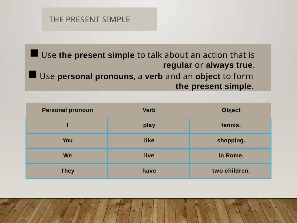 The Present Simple vs. The Present Continuous - slide 3 of 23