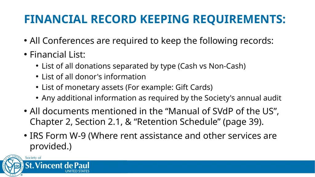 Treasurer’s Training Taken From St. Vincent de - slide 3 of 23