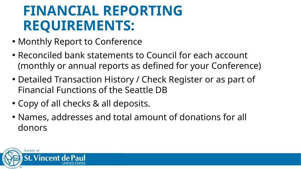 Treasurer’s Training Taken From St. Vincent de - slide 6 of 23