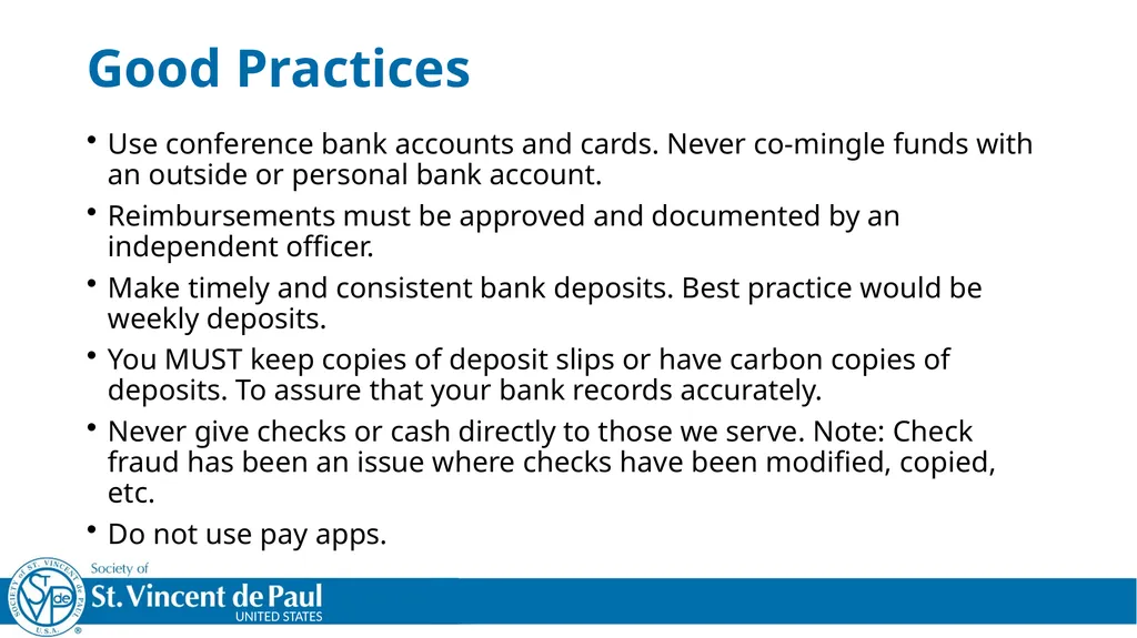 Treasurer’s Training Taken From St. Vincent de - slide 10 of 23