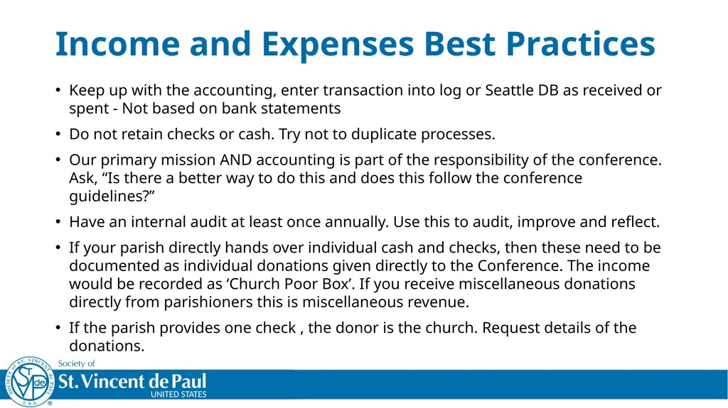 Treasurer’s Training Taken From St. Vincent de - slide 19 of 23