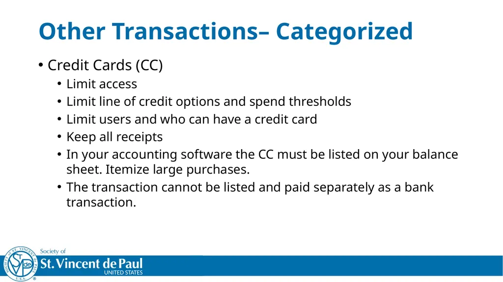Treasurer’s Training Taken From St. Vincent de - slide 18 of 23