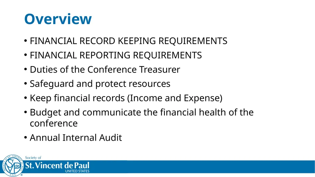 Treasurer’s Training Taken From St. Vincent de - slide 2 of 23