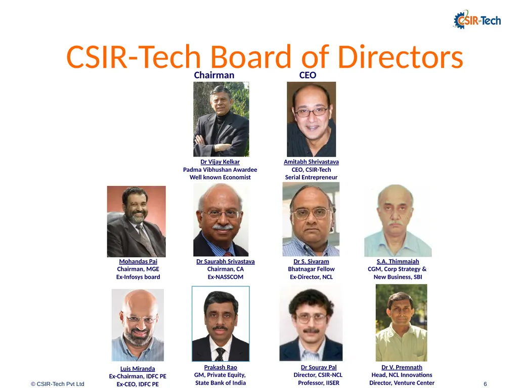 Introduction to CSIR-Tech By Amitabh Shrivastava, - slide 6 of 31