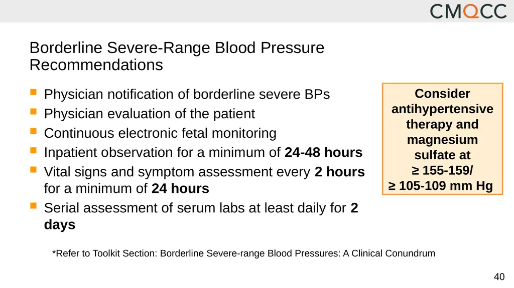 Improving Health Care Response to Hypertensive - slide 40 of 81