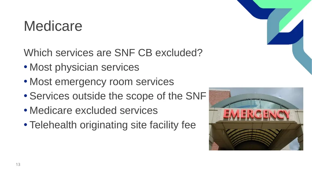 Skilled Nursing Facility Consolidated Billing - slide 13 of 25