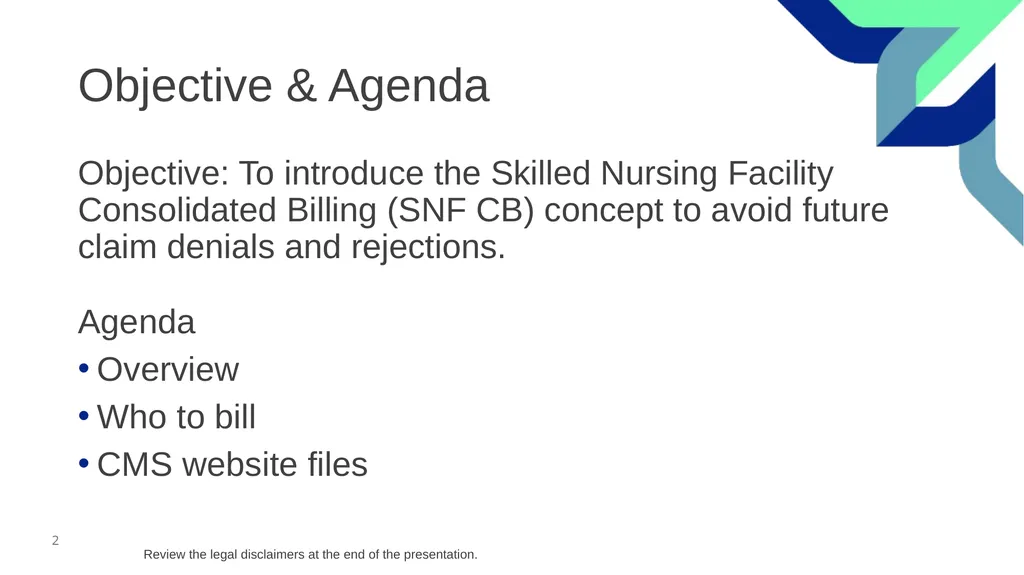 Skilled Nursing Facility Consolidated Billing - slide 2 of 25