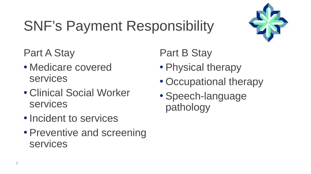 Skilled Nursing Facility Consolidated Billing - slide 7 of 25