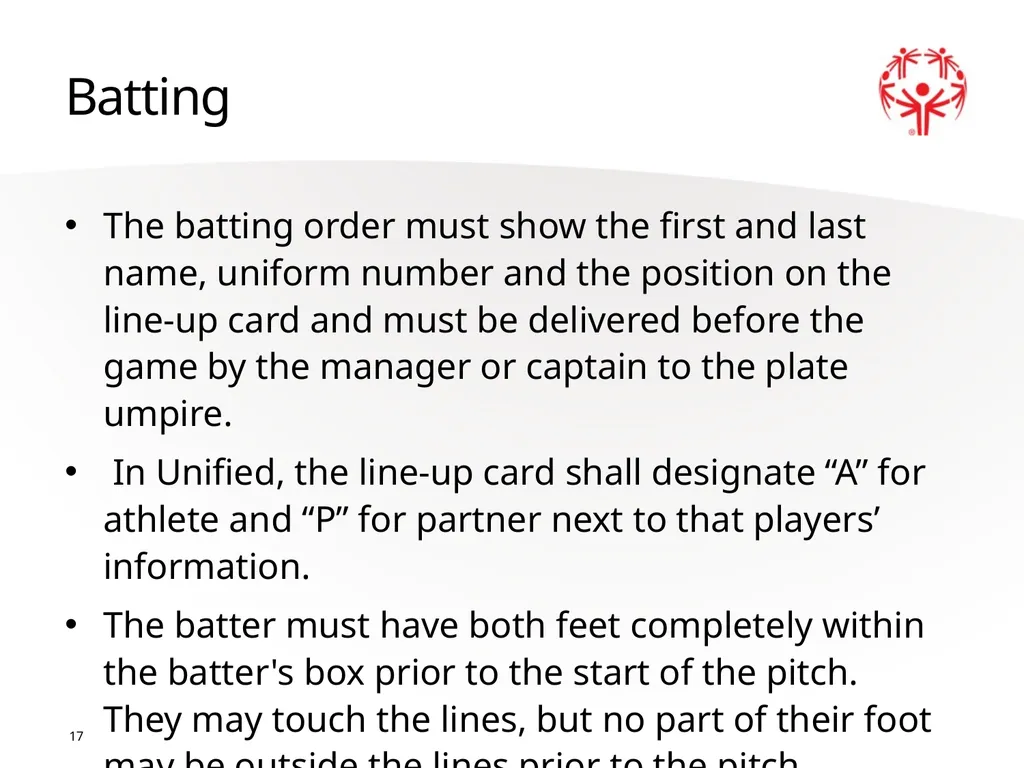 Softball Official Rules 1 2 A picture paints a - slide 17 of 32