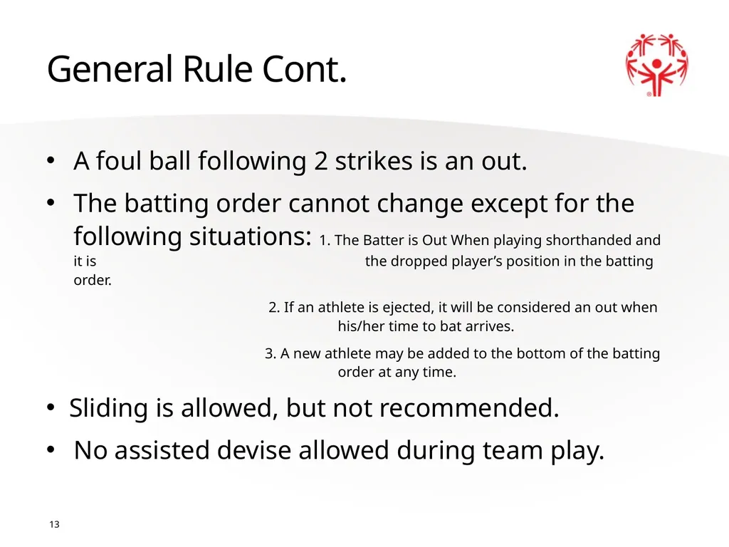 Softball Official Rules 1 2 A picture paints a - slide 13 of 32