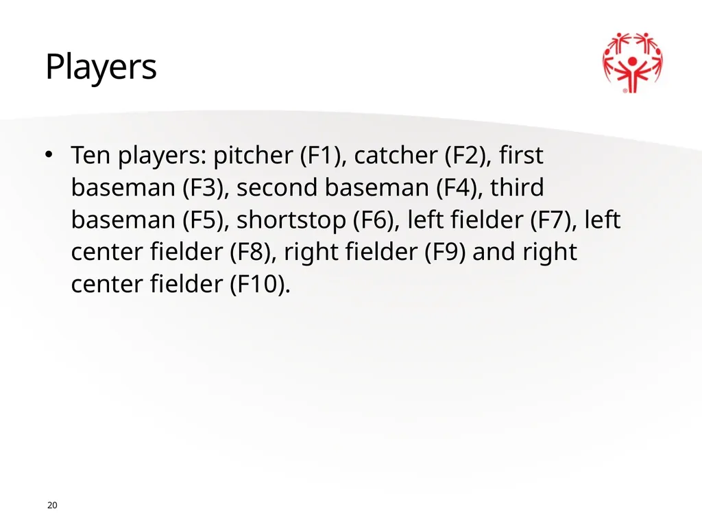 Softball Official Rules 1 2 A picture paints a - slide 20 of 32