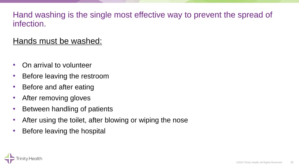 VOLUNTEER ORIENTATION ©2022 Trinity Health, All - slide 21 of 48