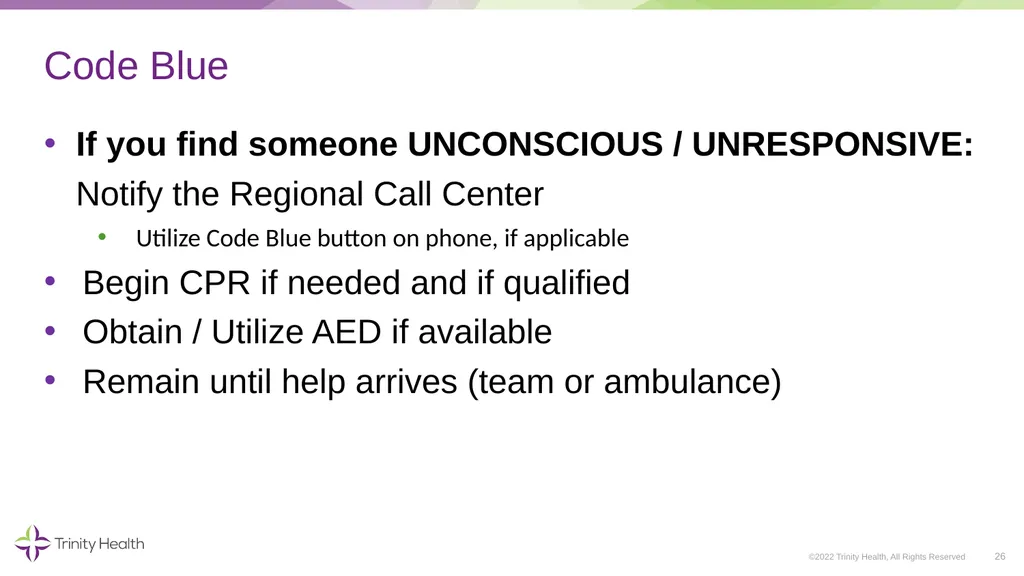 VOLUNTEER ORIENTATION ©2022 Trinity Health, All - slide 26 of 48