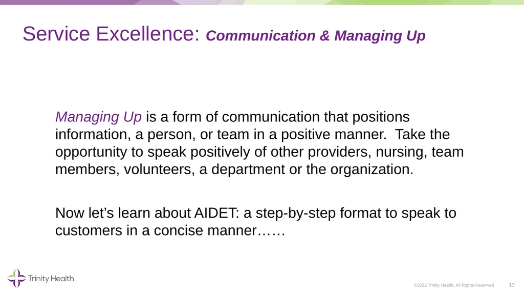 VOLUNTEER ORIENTATION ©2022 Trinity Health, All - slide 13 of 48