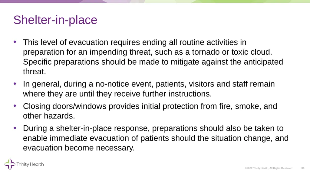 VOLUNTEER ORIENTATION ©2022 Trinity Health, All - slide 34 of 48