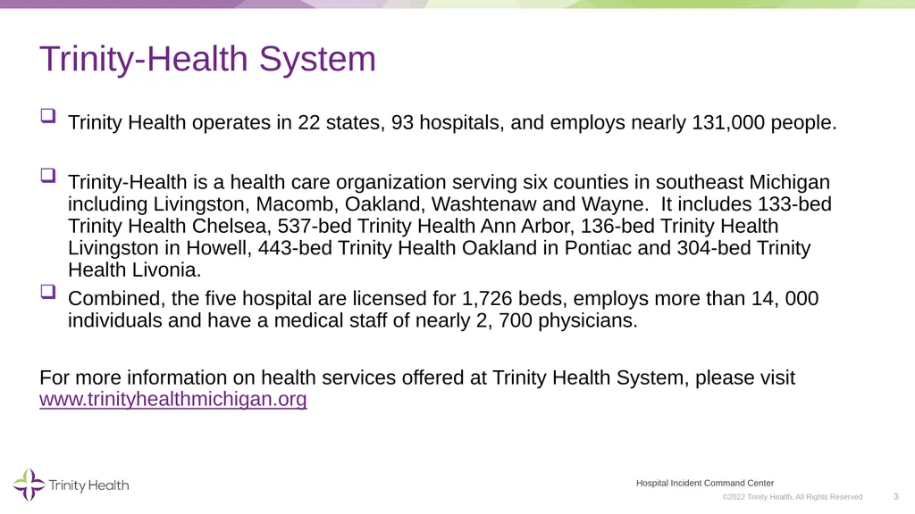 VOLUNTEER ORIENTATION ©2022 Trinity Health, All - slide 3 of 48